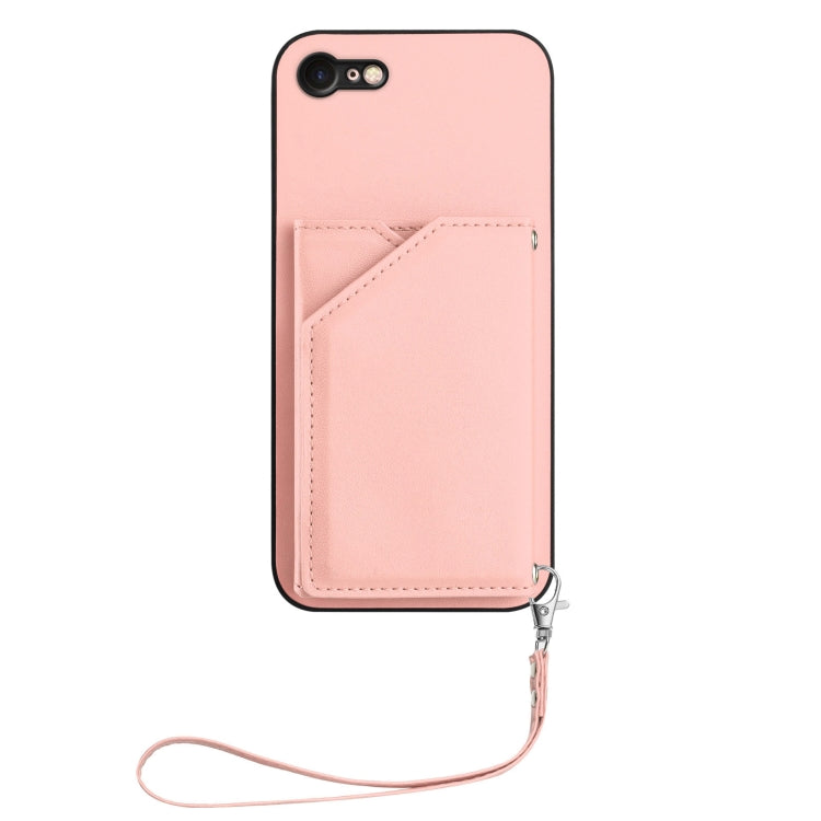 Skin Feel Four Card Slots Phone Case with Wrist Strap, For iPhone 7 / 8 / SE 2020 2022, For iPhone 13 Pro Max, For iPhone 13 Pro, For iPhone 13