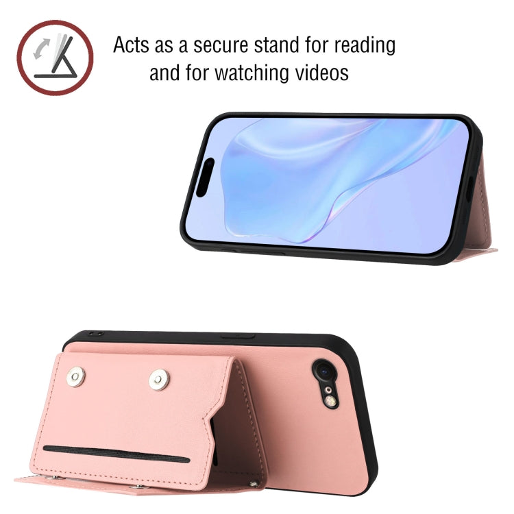 Skin Feel Four Card Slots Phone Case with Wrist Strap, For iPhone 7 / 8 / SE 2020 2022, For iPhone 13 Pro Max, For iPhone 13 Pro, For iPhone 13