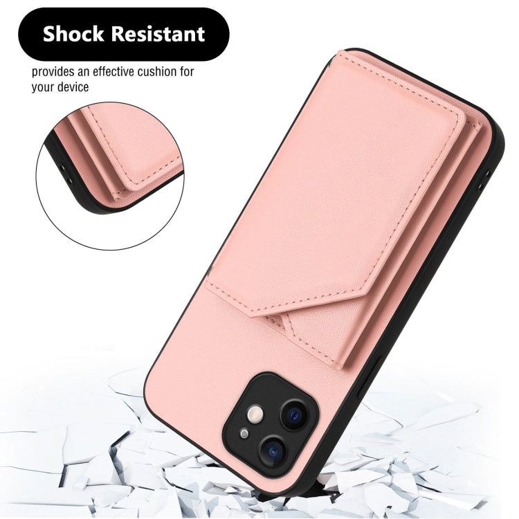 Skin Feel Four Card Slots Phone Case with Wrist Strap, For iPhone 12 mini, For iPhone 11 Pro Max, For iPhone 11, For iPhone 11 Pro