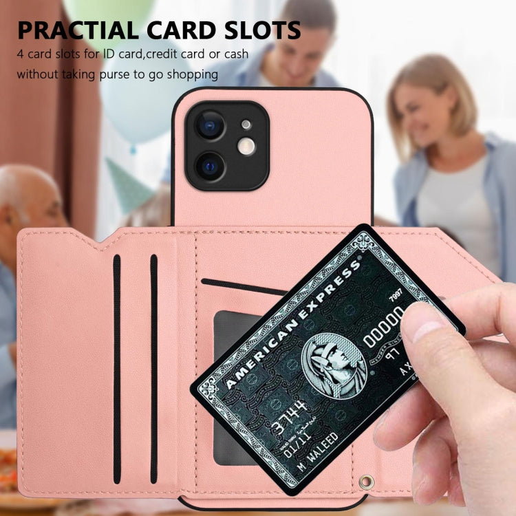 Skin Feel Four Card Slots Phone Case with Wrist Strap, For iPhone 12 mini, For iPhone 11 Pro Max, For iPhone 11, For iPhone 11 Pro