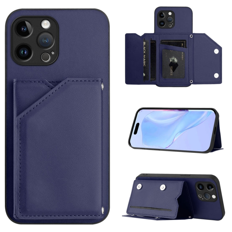 Skin Feel Four Card Slots Phone Case with Wrist Strap, For iPhone 13 mini, For iPhone 12, For iPhone 12 Pro Max, For iPhone 12 Pro