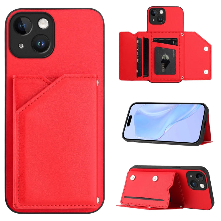 Skin Feel Four Card Slots Phone Case with Wrist Strap, For iPhone 7 / 8 / SE 2020 2022, For iPhone 13 Pro Max, For iPhone 13 Pro, For iPhone 13