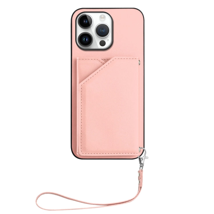 Skin Feel Four Card Slots Phone Case with Wrist Strap, For iPhone 16 Pro Max, For iPhone 16 Pro, For iPhone 16 Plus, For iPhone 16