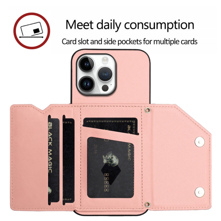 Skin Feel Four Card Slots Phone Case with Wrist Strap, For iPhone 16 Pro Max, For iPhone 16 Pro, For iPhone 16 Plus, For iPhone 16