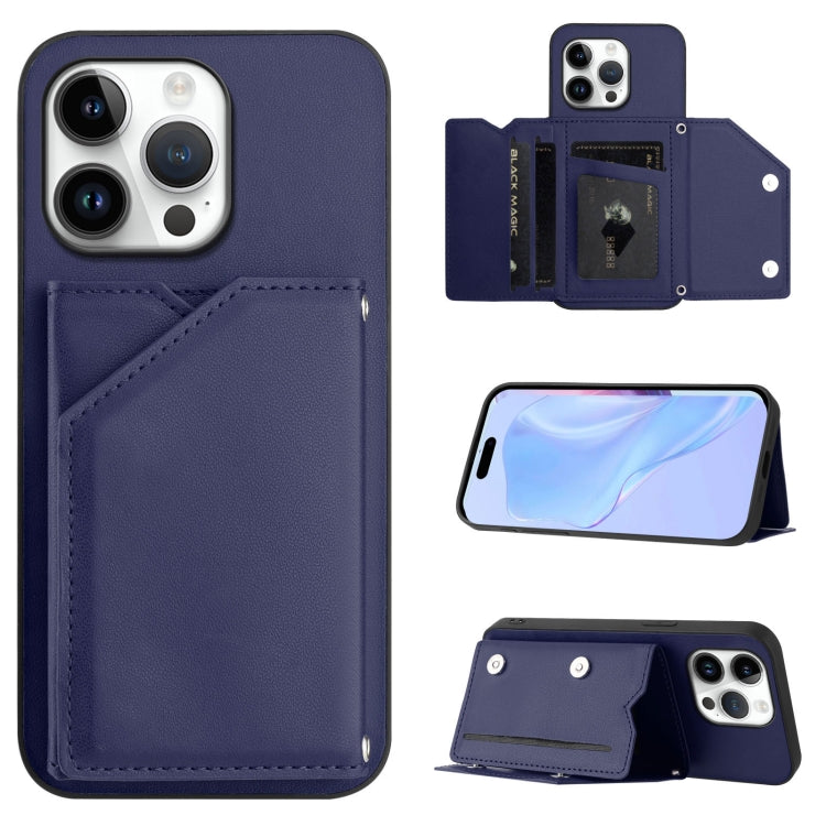 Skin Feel Four Card Slots Phone Case with Wrist Strap, For iPhone 16 Pro Max, For iPhone 16 Pro, For iPhone 16 Plus, For iPhone 16