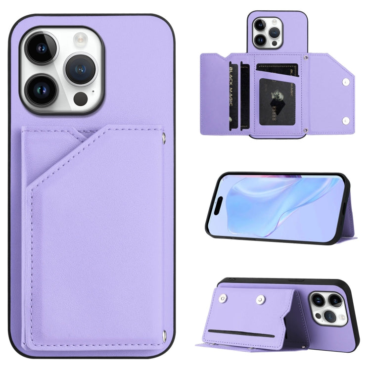 Skin Feel Four Card Slots Phone Case with Wrist Strap, For iPhone 16 Pro Max, For iPhone 16 Pro, For iPhone 16 Plus, For iPhone 16