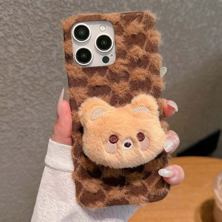Doll Plush PU Hybrid PC Phone Case, For iPhone 16 Pro Max, For iPhone 16 Pro, For iPhone 16 Plus, For iPhone 16