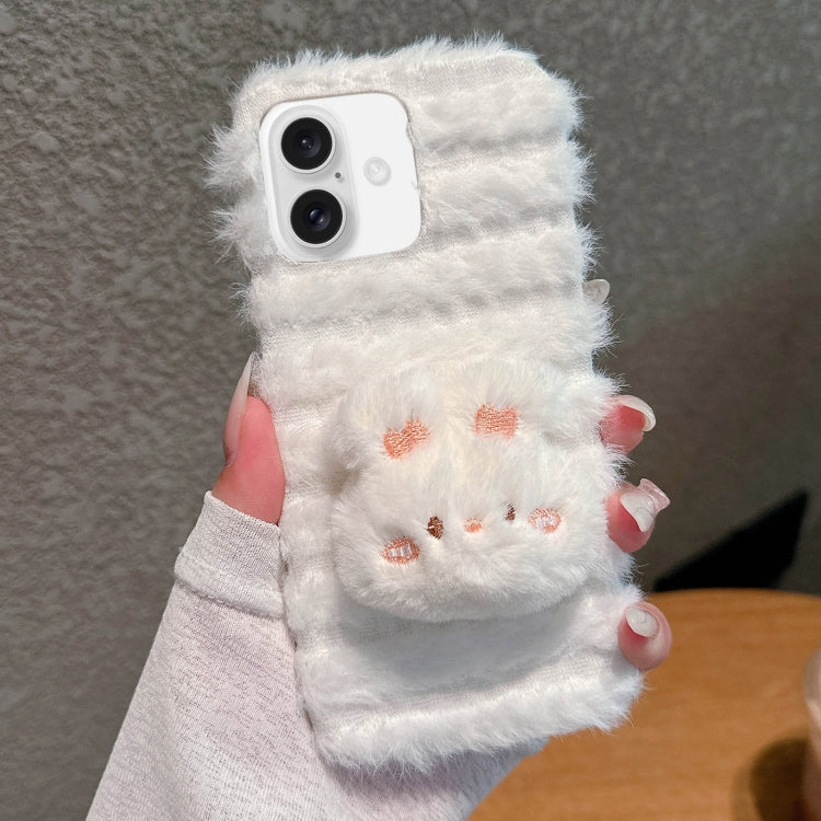 Doll Plush PU Hybrid PC Phone Case, For iPhone 16 Pro Max, For iPhone 16 Pro, For iPhone 16 Plus, For iPhone 16
