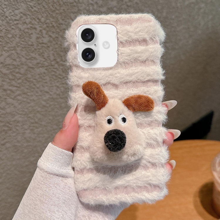 Doll Plush PU Hybrid PC Phone Case, For iPhone 16 Pro Max, For iPhone 16 Pro, For iPhone 16 Plus, For iPhone 16