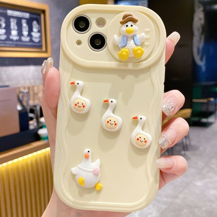 Creative 3D Duck Design Sliding Window Full Coverage Phone Case, For iPhone 15 Pro Max, For iPhone 15 Pro, For iPhone 15 Plus, For iPhone 15