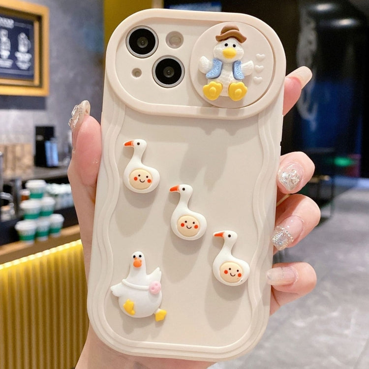 Creative 3D Duck Design Sliding Window Full Coverage Phone Case, For iPhone 15 Pro Max, For iPhone 15 Pro, For iPhone 15 Plus, For iPhone 15
