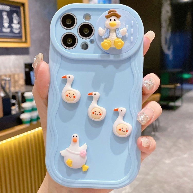 Creative 3D Duck Design Sliding Window Full Coverage Phone Case, For iPhone 15 Pro Max, For iPhone 15 Pro, For iPhone 15 Plus, For iPhone 15