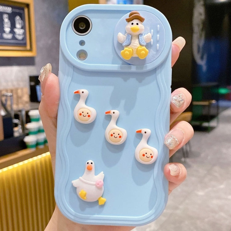 Creative 3D Duck Design Sliding Window Full Coverage Phone Case, For iPhone X / XS, For iPhone XR, For iPhone XS Max