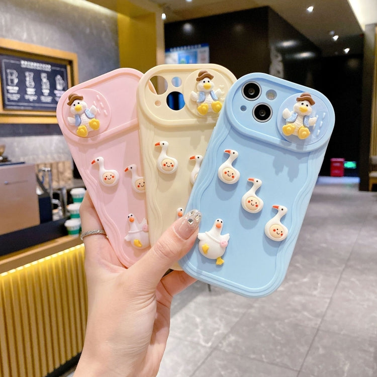 Creative 3D Duck Design Sliding Window Full Coverage Phone Case, For iPhone 15 Pro Max, For iPhone 15 Pro, For iPhone 15 Plus, For iPhone 15