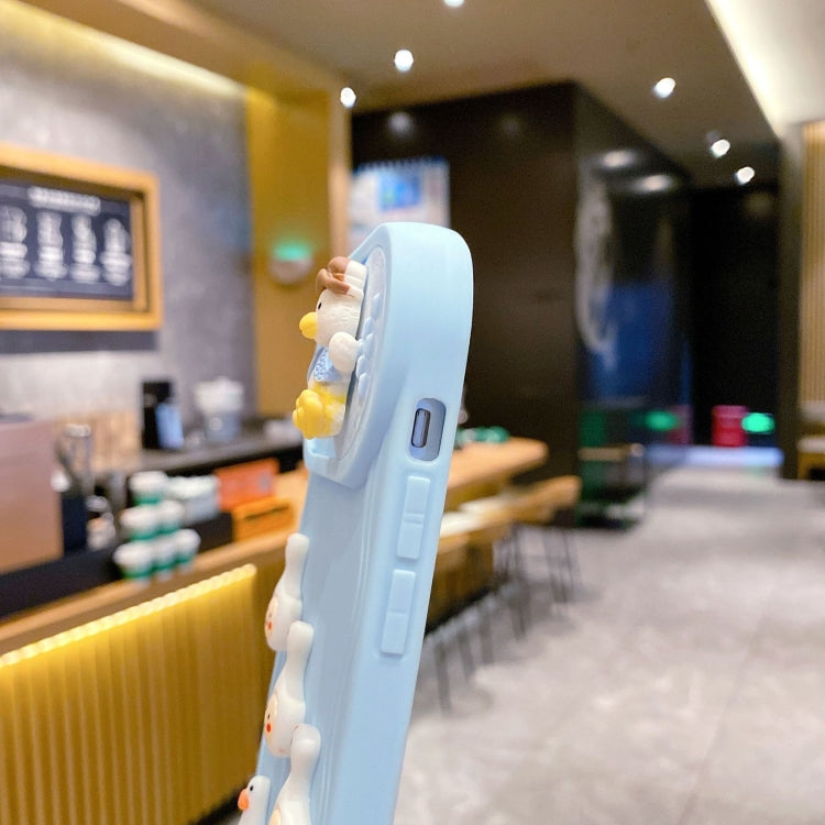 Creative 3D Duck Design Sliding Window Full Coverage Phone Case, For iPhone 15 Pro Max, For iPhone 15 Pro, For iPhone 15 Plus, For iPhone 15
