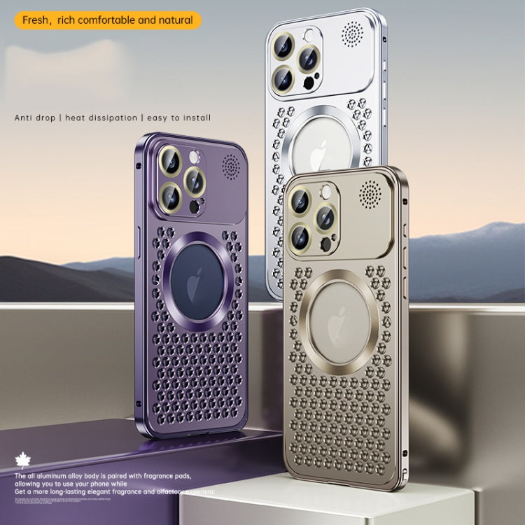 Spring Buckle MagSafe Magnetic Metal Aromatherapy Phone Case