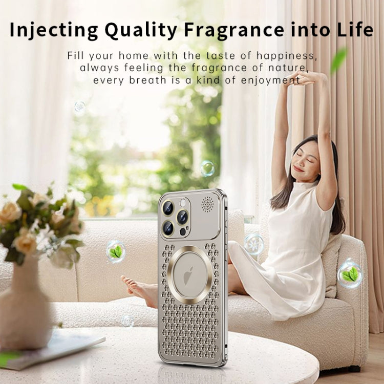 Spring Buckle MagSafe Magnetic Metal Aromatherapy Phone Case