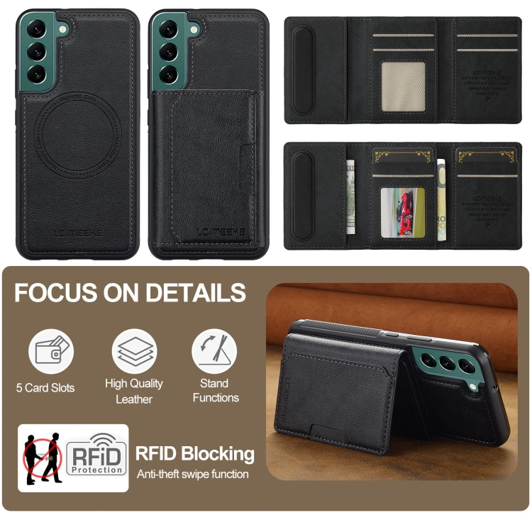 LC.IMEEKE L5 Series Detachable RFID Card Bag Magsafe Phone Case, For Samsung Galaxy S22+ 5G, For Samsung Galaxy S22 5G, For Samsung Galaxy S21 FE 5G, For Samsung Galaxy S21 5G