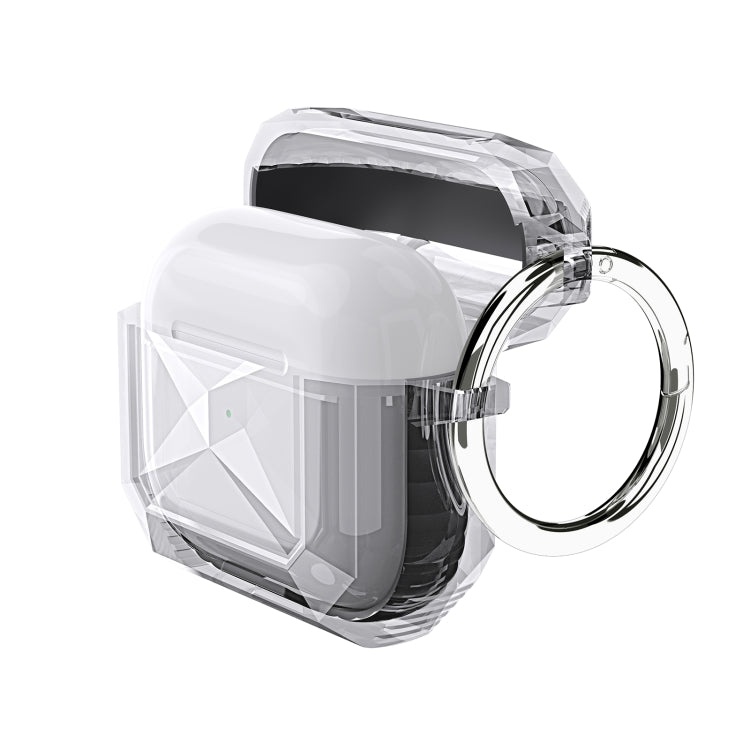 Transparent Two-color Anti-fall TPU Earphones Protective Case with Hook, For AirPods 4