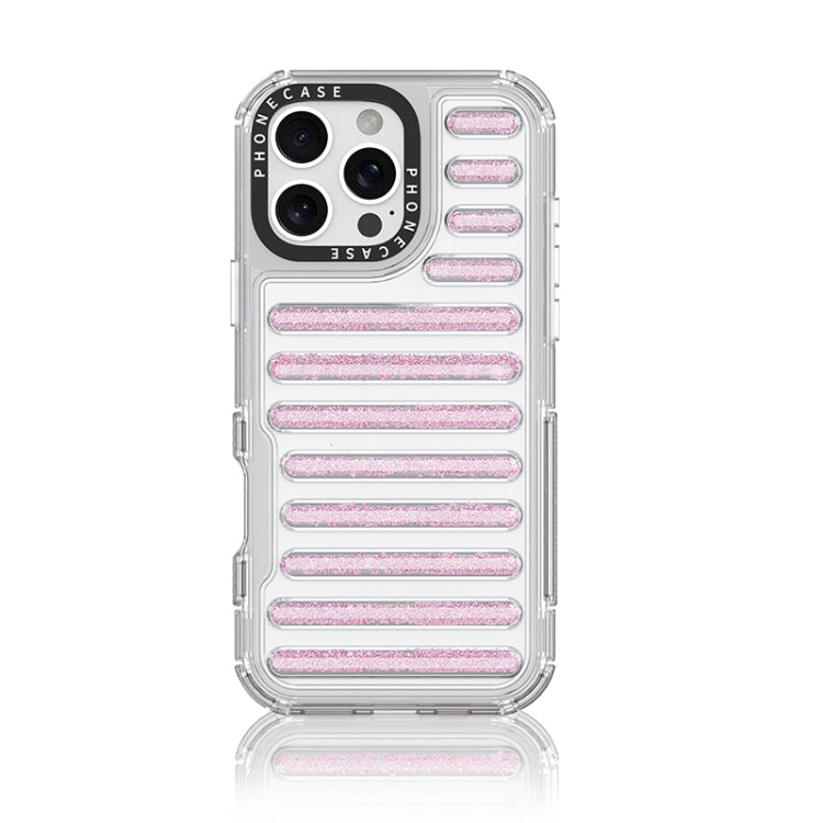 Capsule Glitter TPU Hybrid PC Airbag Phone Case, For iPhone 16 Pro Max, For iPhone 16 Pro, For iPhone 16 Plus, For iPhone 16
