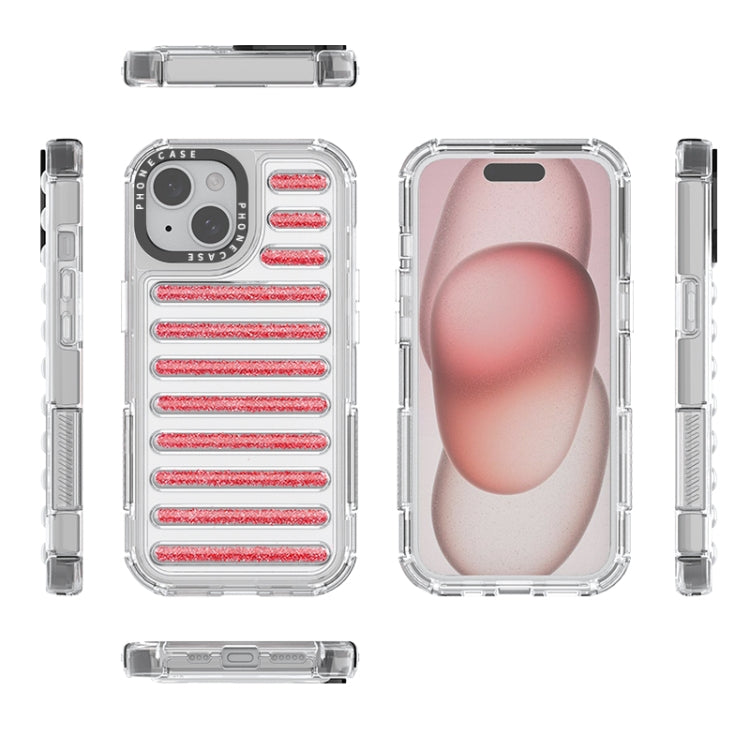 Capsule Glitter TPU Hybrid PC Airbag Phone Case, For iPhone 15 Pro Max, For iPhone 15 Pro, For iPhone 15 Plus / 14 Plus, For iPhone 15