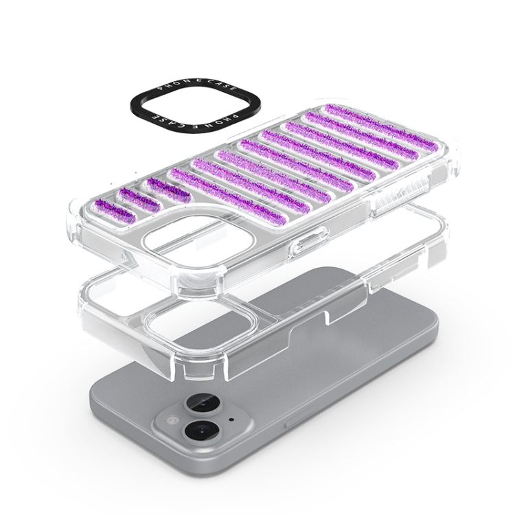 Capsule Glitter TPU Hybrid PC Airbag Phone Case, For iPhone 15 Pro Max, For iPhone 15 Pro, For iPhone 15 Plus / 14 Plus, For iPhone 15