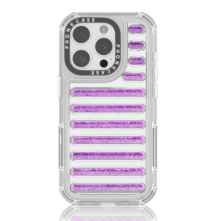 Capsule Glitter TPU Hybrid PC Airbag Phone Case, For iPhone 15 Pro Max, For iPhone 15 Pro, For iPhone 15 Plus / 14 Plus, For iPhone 15