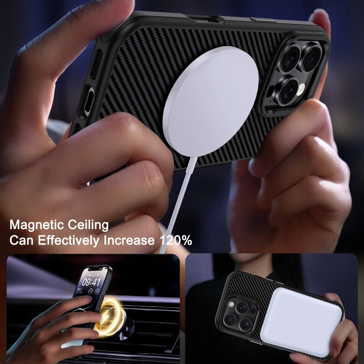 Carbon Fiber Textured Oil Spray MagSafe Magnetic Phone Case, For iPhone 16 Pro Max, For iPhone 16 Pro, For iPhone 16 Plus, For iPhone 16
