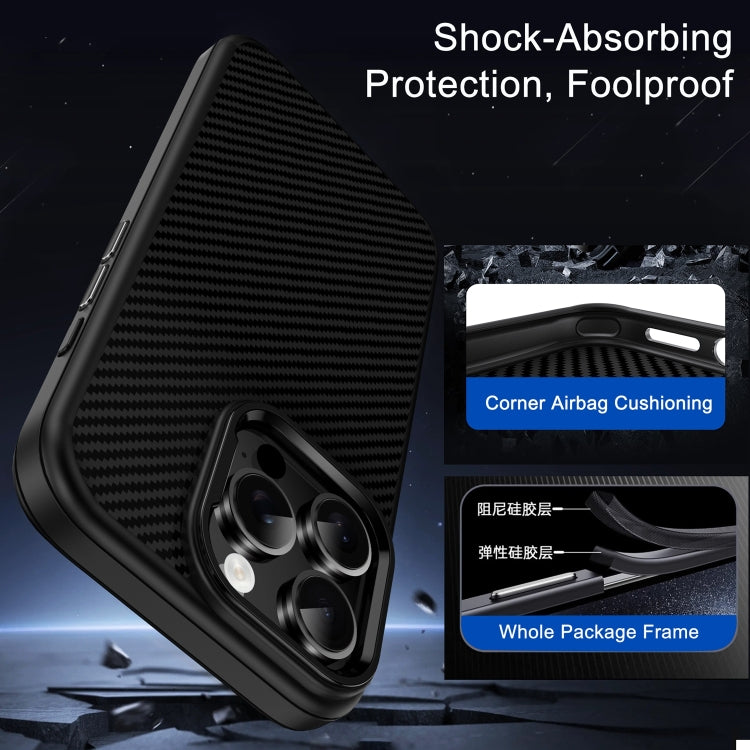 Carbon Fiber Textured Oil Spray MagSafe Magnetic Phone Case, For iPhone 16 Pro Max, For iPhone 16 Pro, For iPhone 16 Plus, For iPhone 16