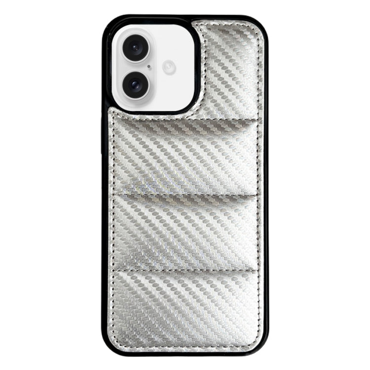 Carbon Fiber Texture Down Jacket Phone Case, For iPhone 16 Pro Max, For iPhone 16 Pro, For iPhone 16, For iPhone 15 Pro Max, For iPhone 15 Pro, For iPhone 15