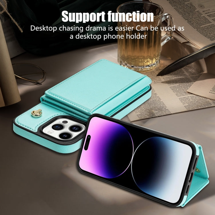 Three Fold Card Bag Phone Case with Long Lanyard, For iPhone 16 Pro Max, For iPhone 16 Pro, For iPhone 16 Plus, For iPhone 16
