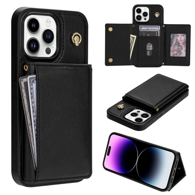 Three Fold Card Bag Phone Case with Long Lanyard, For iPhone 15 Pro Max, For iPhone 15 Pro, For iPhone 15 Plus, For iPhone 15