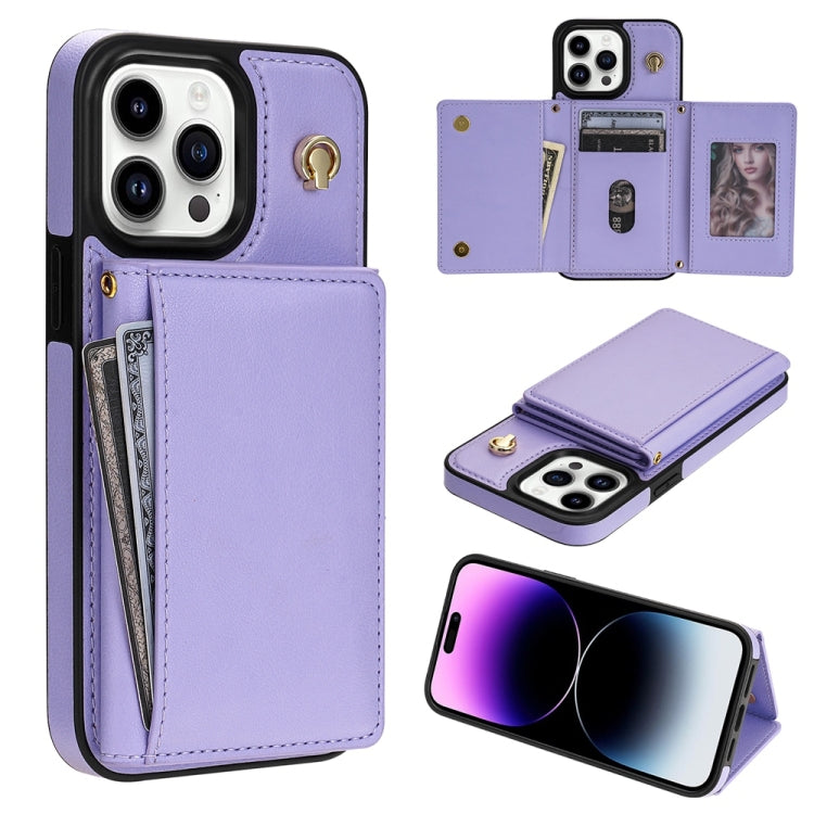 Three Fold Card Bag Phone Case with Long Lanyard, For iPhone 15 Pro Max, For iPhone 15 Pro, For iPhone 15 Plus, For iPhone 15