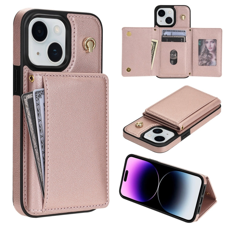 Three Fold Card Bag Phone Case with Long Lanyard, For iPhone 15 Pro Max, For iPhone 15 Pro, For iPhone 15 Plus, For iPhone 15