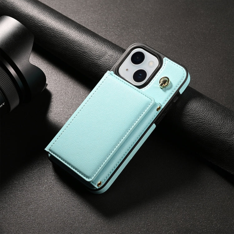 Three Fold Card Bag Phone Case with Long Lanyard, For iPhone 14 Plus, For iPhone 14, For iPhone 14 Pro, For iPhone 14 Pro Max