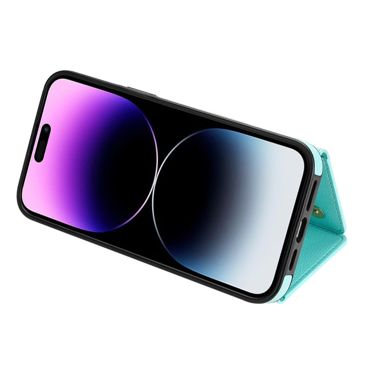 Three Fold Card Bag Phone Case with Long Lanyard, For iPhone 14 Plus, For iPhone 14, For iPhone 14 Pro, For iPhone 14 Pro Max