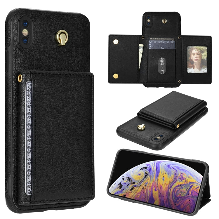 Three Fold Card Bag Phone Case with Long Lanyard, For iPhone XR, For iPhone XS Max