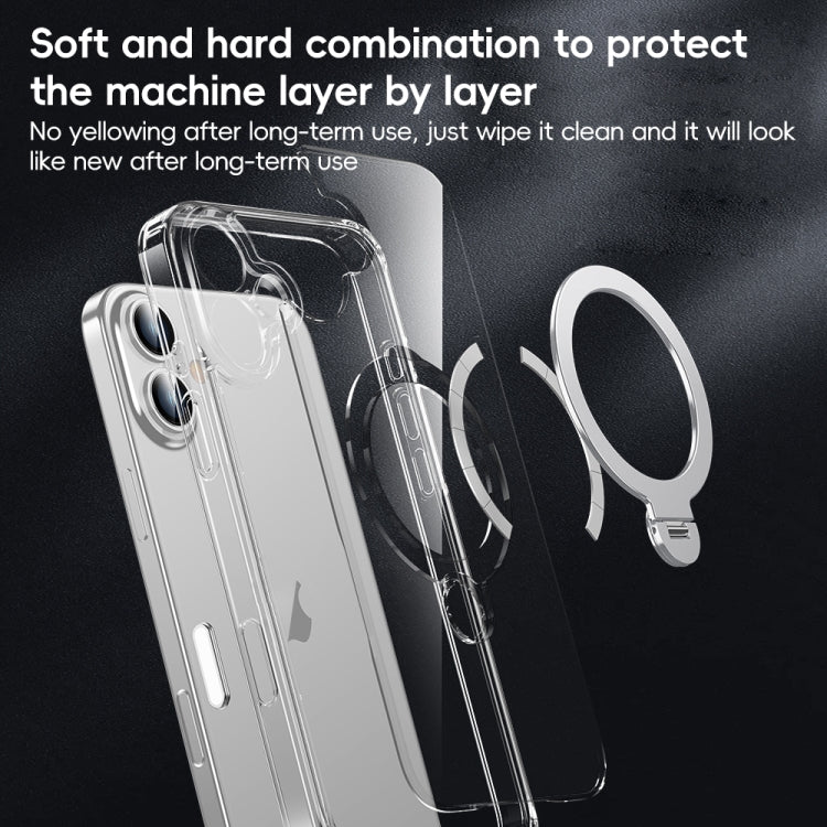 Fine Hole 360 Degree Rotating Holder MagSafe Phone Case, For iPhone 16 Pro Max, For iPhone 16 Pro, For iPhone 16 Plus, For iPhone 16, For iPhone 15 Pro Max, For iPhone 15 Pro, For iPhone 15