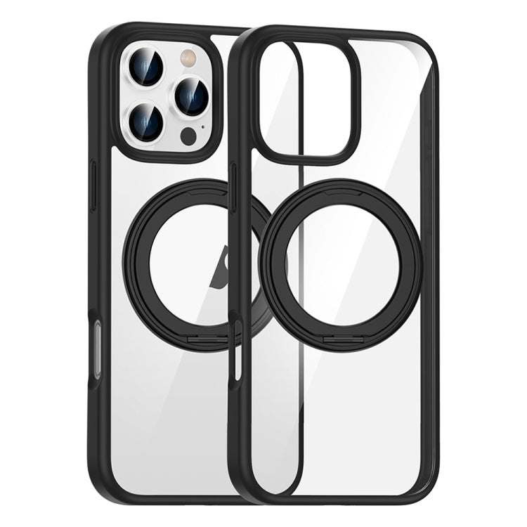 High Transparency 360 Degree Rotating Holder MagSafe Phone Case, For iPhone 16 Pro Max, For iPhone 16 Pro, For iPhone 16