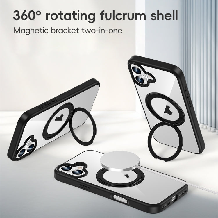 High Transparency 360 Degree Rotating Holder MagSafe Phone Case, For iPhone 16 Pro Max, For iPhone 16 Pro, For iPhone 16