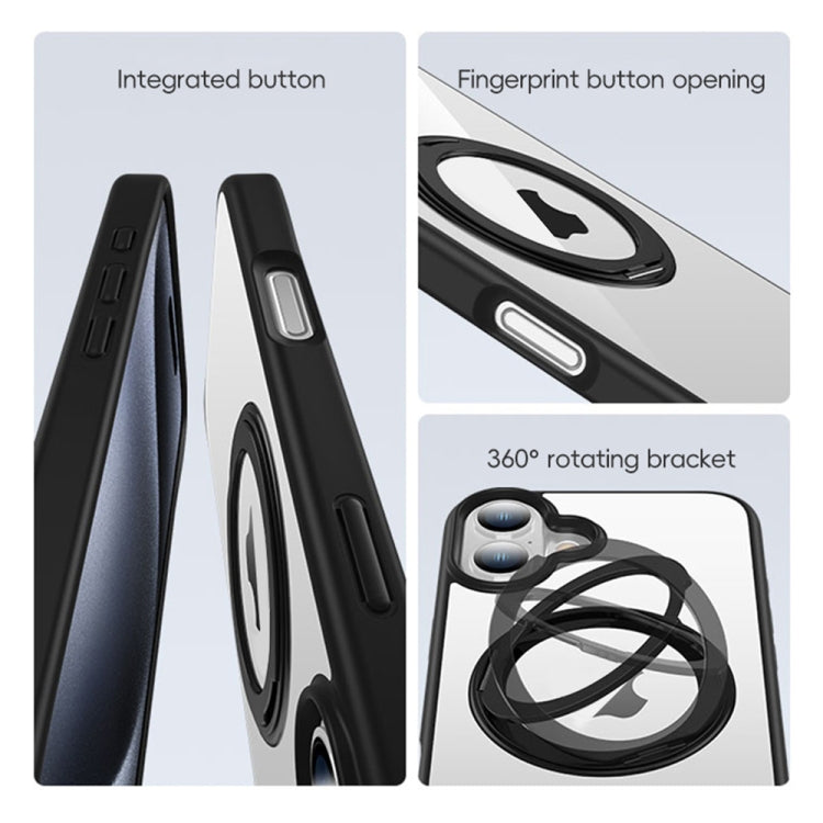 High Transparency 360 Degree Rotating Holder MagSafe Phone Case, For iPhone 16 Pro Max, For iPhone 16 Pro, For iPhone 16