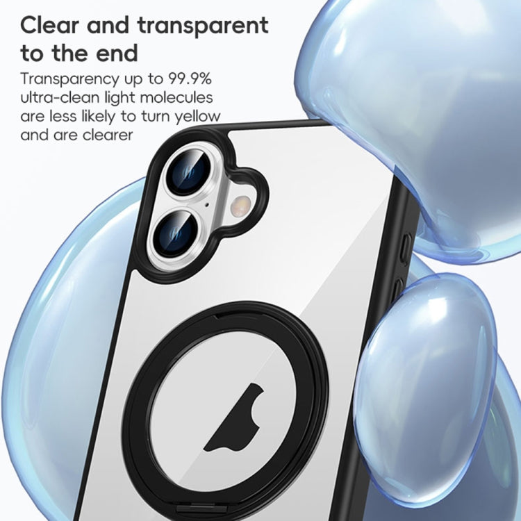 High Transparency 360 Degree Rotating Holder MagSafe Phone Case, For iPhone 16 Pro Max, For iPhone 16 Pro, For iPhone 16