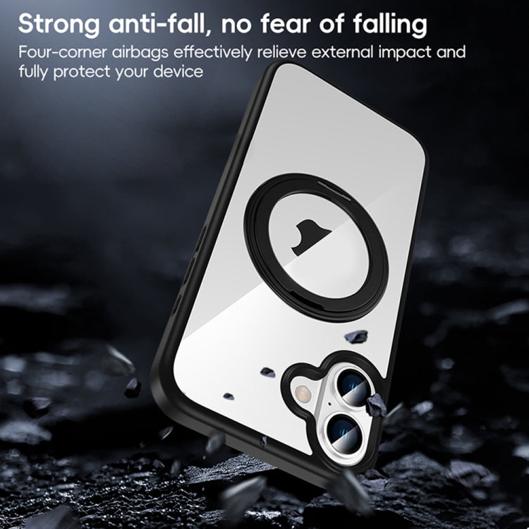 High Transparency 360 Degree Rotating Holder MagSafe Phone Case, For iPhone 16 Pro Max, For iPhone 16 Pro, For iPhone 16