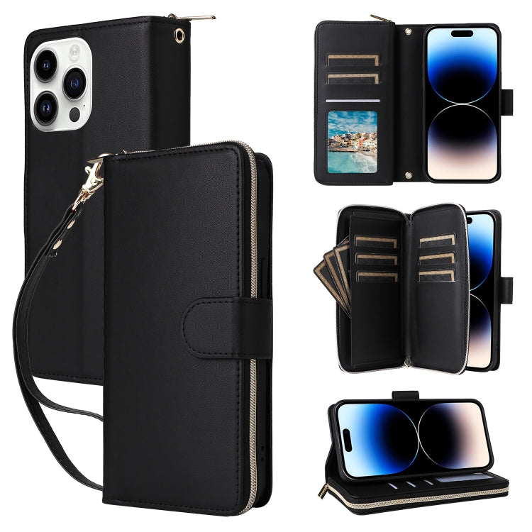 Nine-card Slots Zipper Wallet Bag Leather Phone Case
