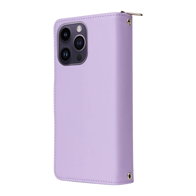 Nine-card Slots Zipper Wallet Bag Leather Phone Case
