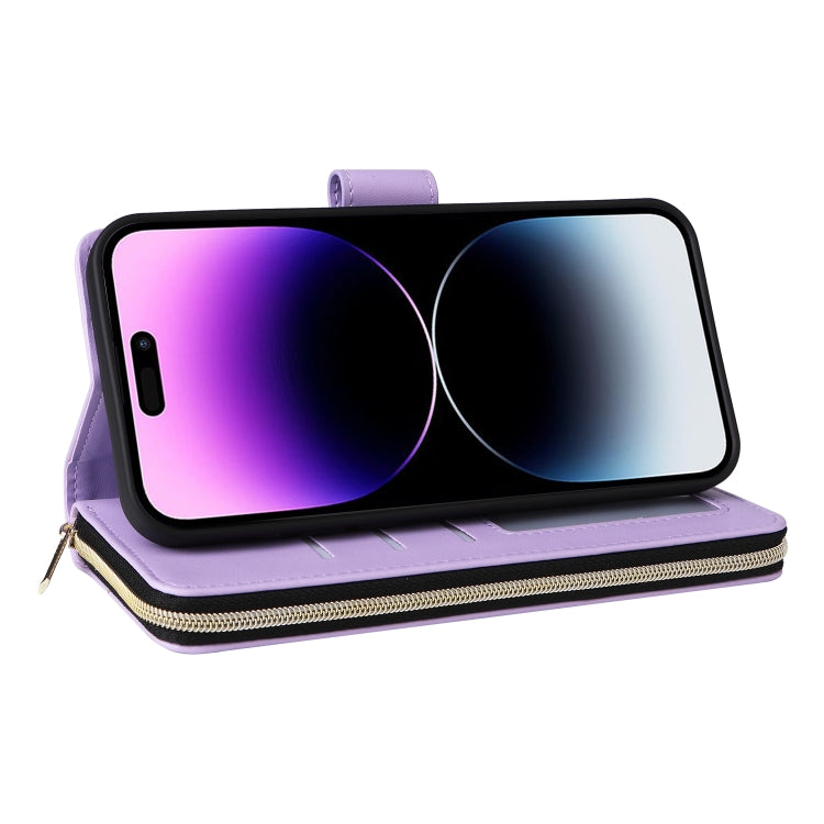 Nine-card Slots Zipper Wallet Bag Leather Phone Case
