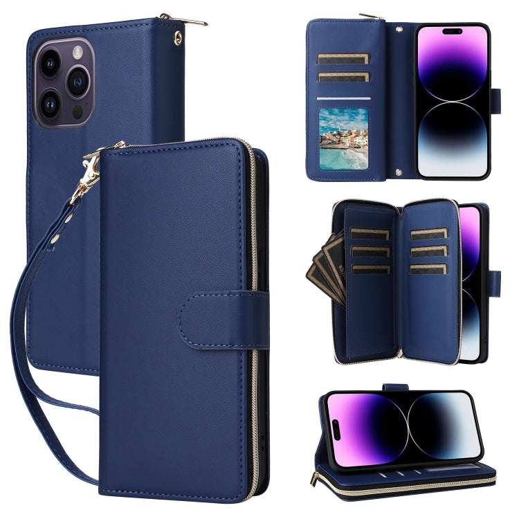 Nine-card Slots Zipper Wallet Bag Leather Phone Case