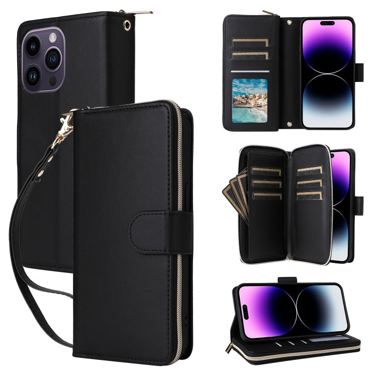 Nine-card Slots Zipper Wallet Bag Leather Phone Case