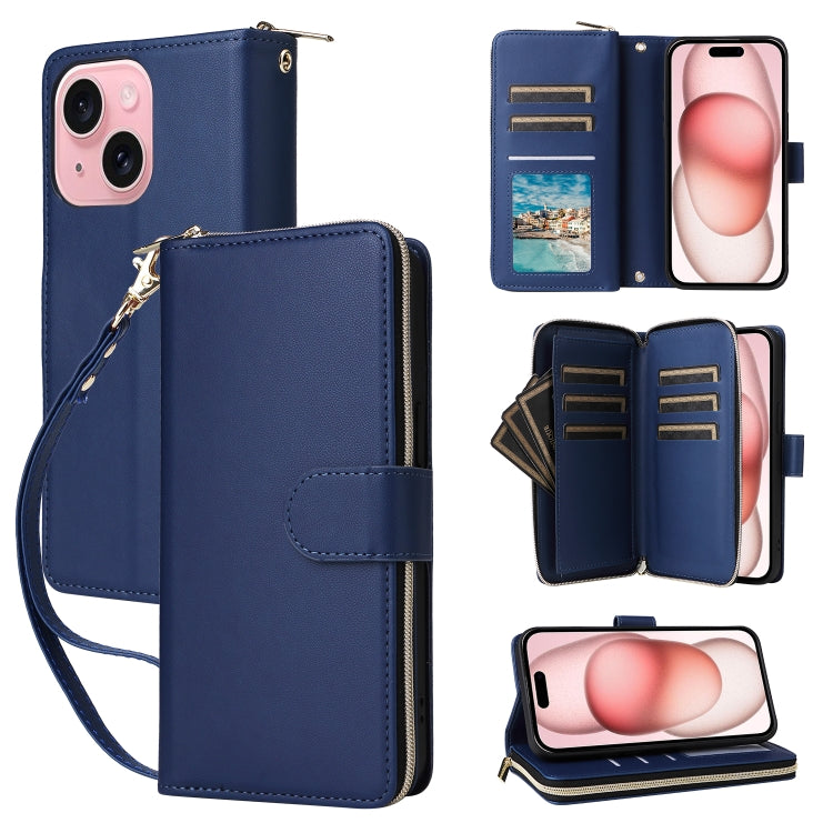 Nine-card Slots Zipper Wallet Bag Leather Phone Case
