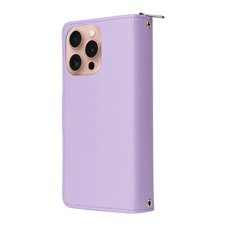 Nine-card Slots Zipper Wallet Bag Leather Phone Case